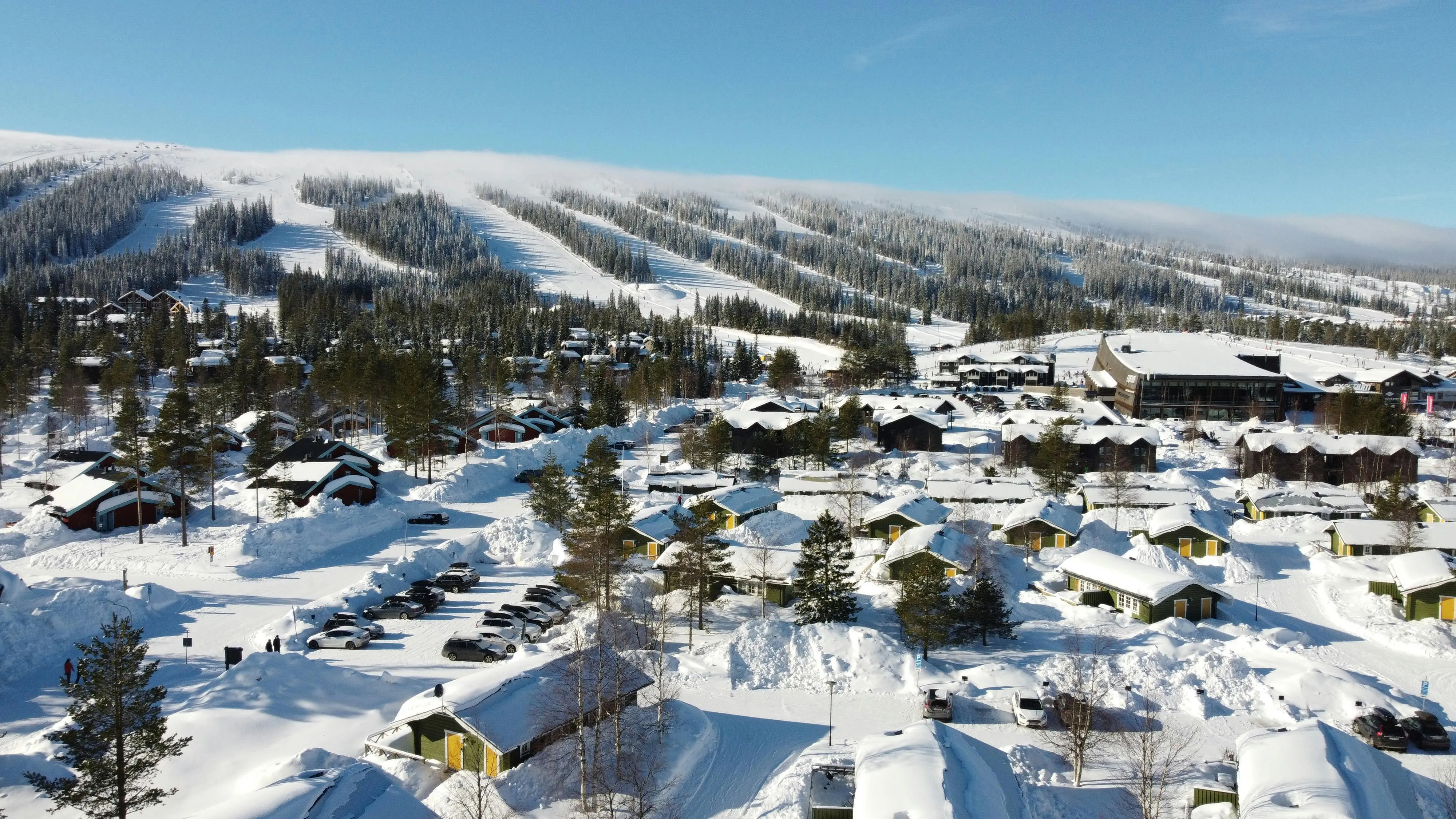 Billedet viser et dronebillede af Sälen.